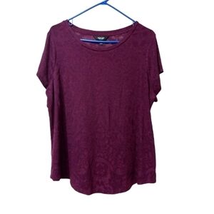 Geo Floral Embossed Top Simply Vera Wang Lightweight Short Slve.Office Casual 0X